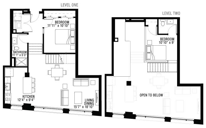 2 Floor 2 Bedroom Apartment Floor Plan